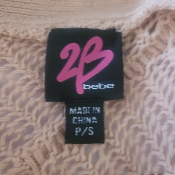 2B Bebe Tan Colored Open Front Cropped Cardigan S - Picture 6 of 6